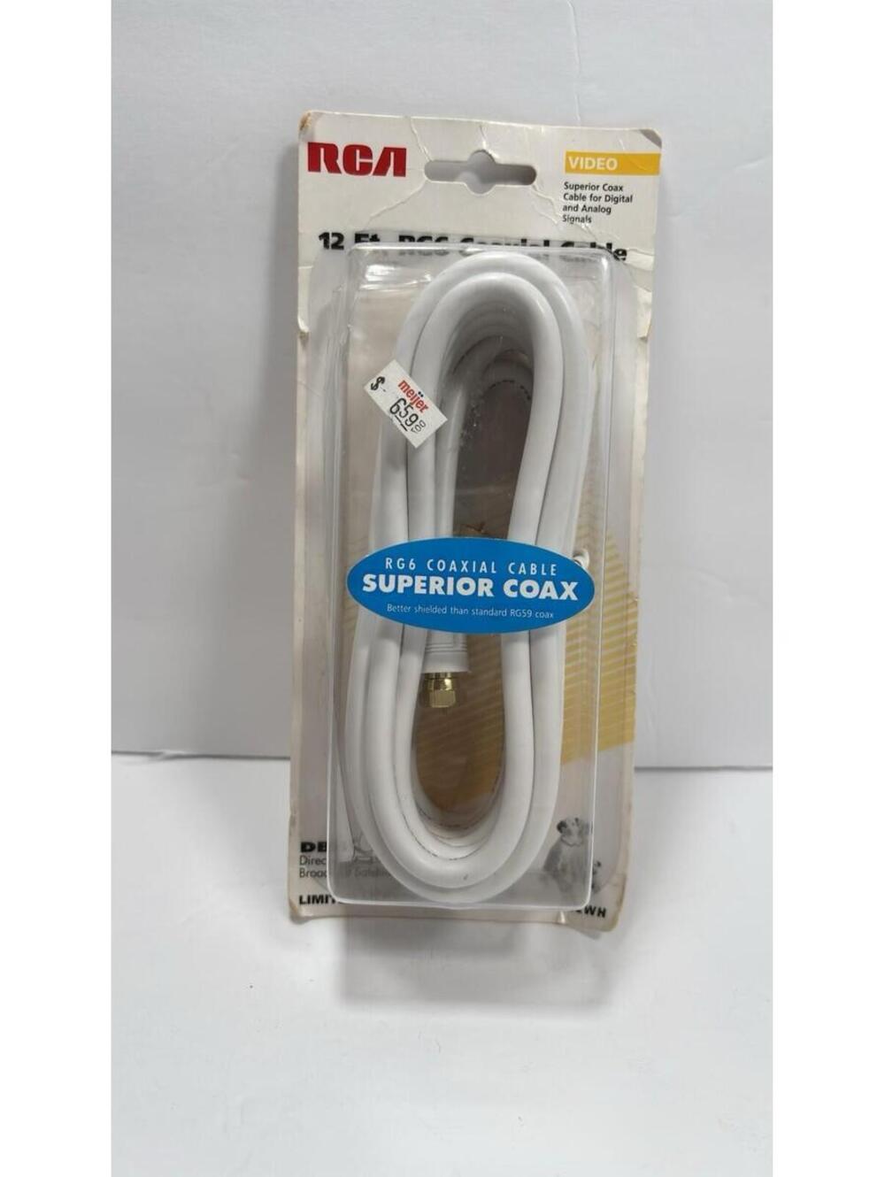 RCA RG6 12ft Superior Coax Cable White Brand New Fast Shipping